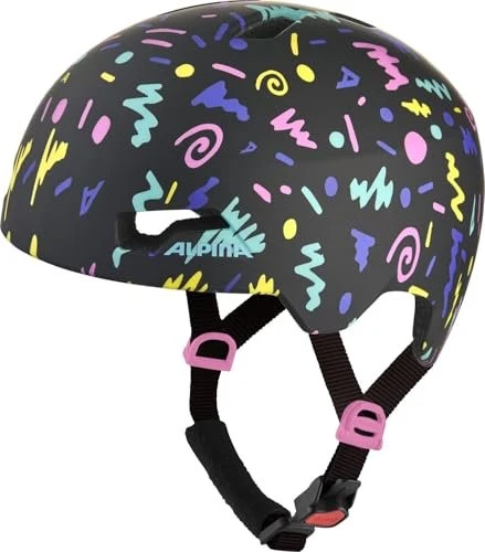 Alpina Hackney Kinderhelm black/confetti matt