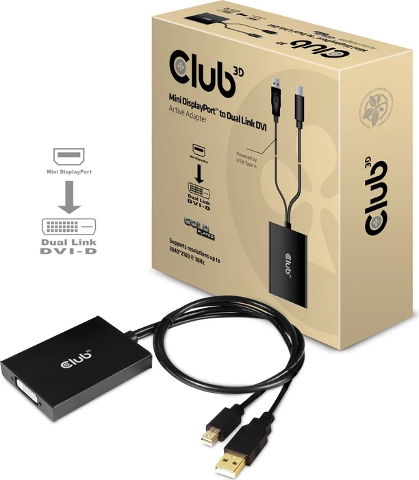 Club 3D aktiver Mini DisplayPort/DVI Adapter HDCP Off