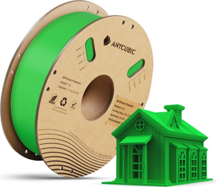 Anycubic PLA Basic, grün, Spule, 1.75mm, 1.00kg