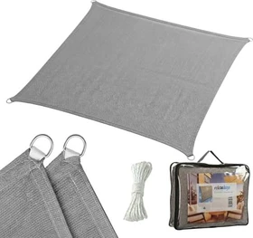 Relaxdays HDPE Sonnensegel 200x200cm dunkelgrau