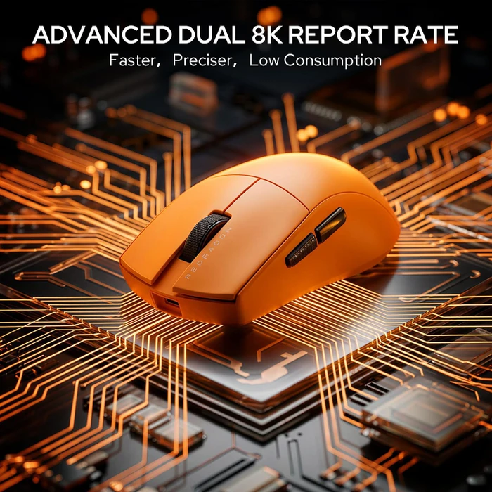 Redragon M916 K1NG Ultra 8K Wireless Gaming Mouse orange, USB/Bluetooth