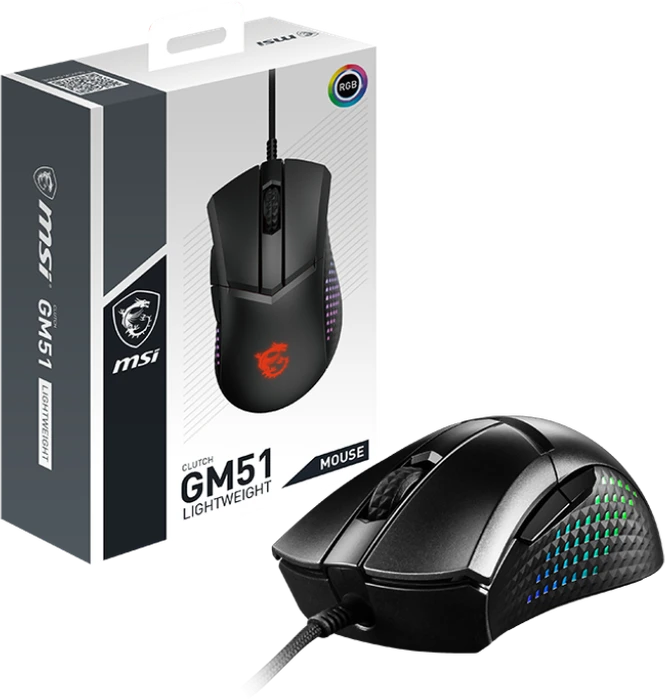 MSI Clutch GM51 Lightweight Gaming Mouse schwarz, USB