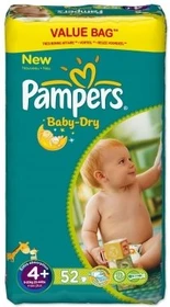 Pampers Baby-Dry Gr.4+ Einwegwindel, 9-20kg, 52 Stück