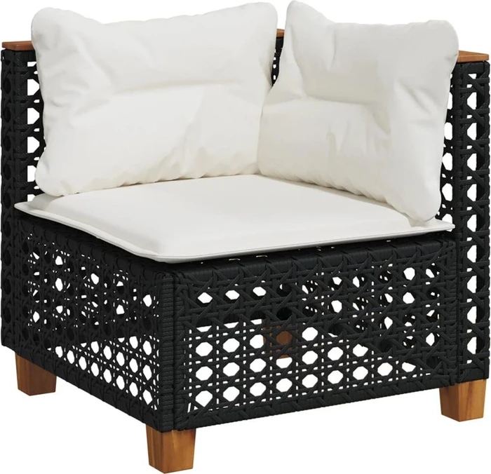 vidaXL Eck-Gartensofa mit Kissen