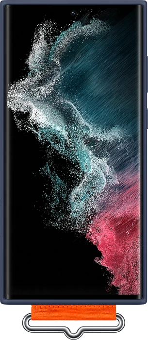 Samsung Silicone Cover with Strap für Galaxy S22 Ultra navy