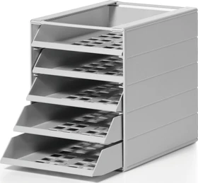 Durable Basic 5 Schubladenbox, 5 Fächer, 5 Schubladen, grau