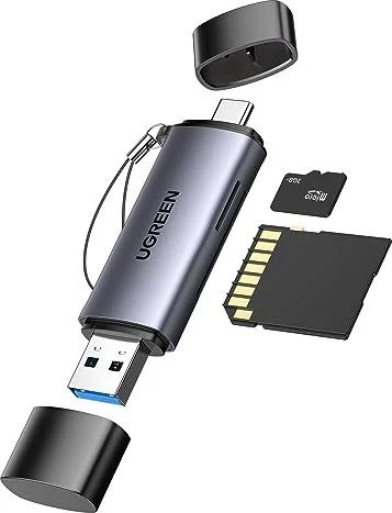 Ugreen 2-in-1 Card Reader, USB-A/USB-C 3.0 [Stecker]