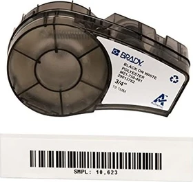 Brady Cryogenic Labor Labels Beschriftungsband, 19.1mm, schwarz/weiß