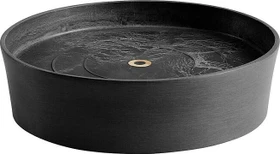 Ecopots Amsterdam Blumentopfuntersetzer mit Rollen rund 29cm dark grey
