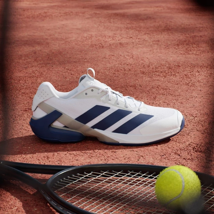 adidas Adizero Ubersonic 5 cloud white/dark blue/silver metallic (Herren)