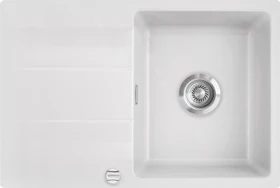 systemceram Genea 75 F Einbau Becken reversibel mit Ablauffernbedienung satin