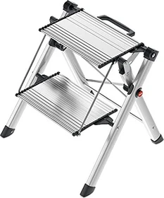 Hailo Mini Alu Haushaltsleiter, 2 Stufen