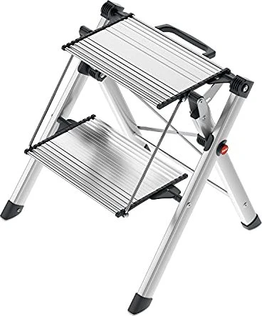 Hailo Mini Alu Haushaltsleiter, 2 Stufen