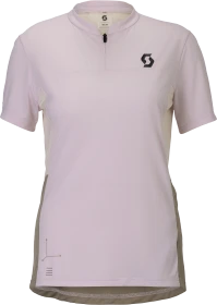 Scott Vertic Zip Trikot kurzarm bliss pink/cotton white (Damen)