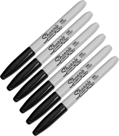 Sharpie Fine Point Permanentmarker schwarz, 6er-Pack