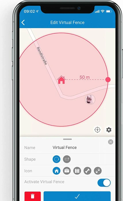 Tractive GPS Tracker-Halsband für Katzen, grau