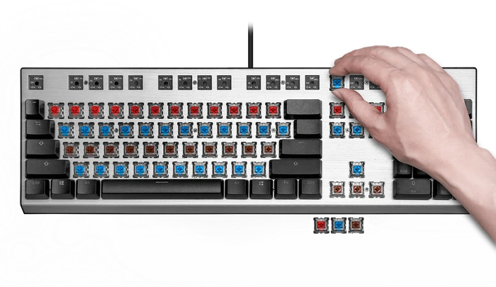 Cooler Master CK351, LEDs RGB, schwarz/silber, LK DarGo Optical BROWN, USB, DE