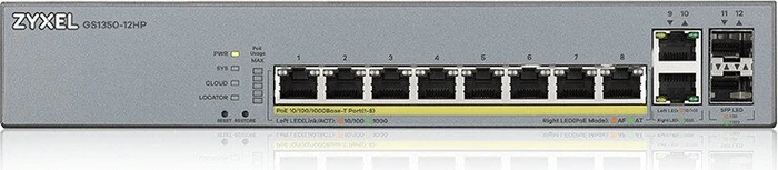 Zyxel GS1350 Desktop Gigabit Smart Switch, 10x RJ-45, 2x SFP, 130W PoE+