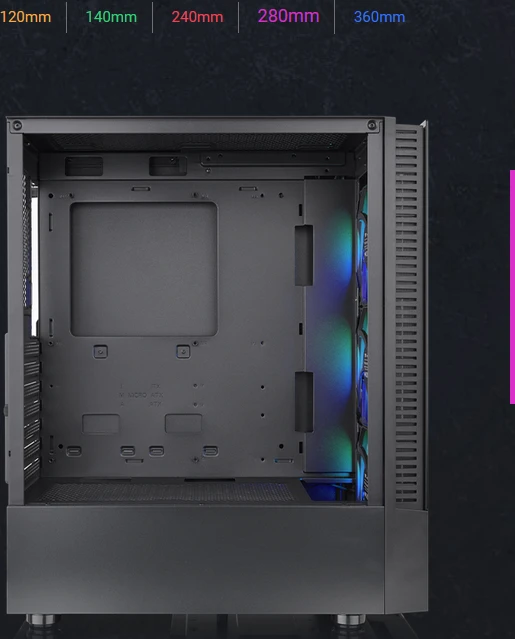 Thermaltake View 200 TG ARGB, schwarz, Glasfenster
