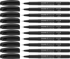 Schneider Topliner 967 Fineliner schwarz, 10er-Pack