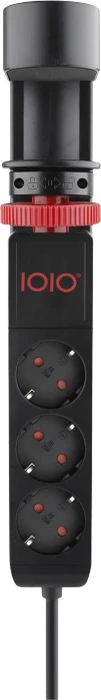 Olympia IOIO SL 3000 Steckdosenleiste mit integrierter Tischhalterung, 3-fach, 1x USB-C/2x USB-A, 1.5m, schwarz/rot