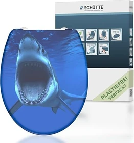 Schütte Duroplast WC-Sitz mit Absenkautomatik und Schnellverschluss shark