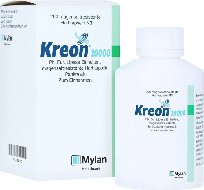 Kreon 20.000 Ph.Eur.Lipase Einheiten magensaftresistent Hartkapseln, 200 Stück