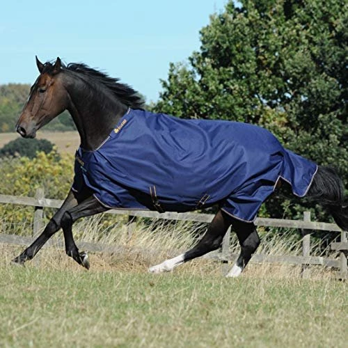 Kerbl Bucas Irish Turnout Light/50 Classic, Regendecke female, 1.35m, 50g, navy/gold