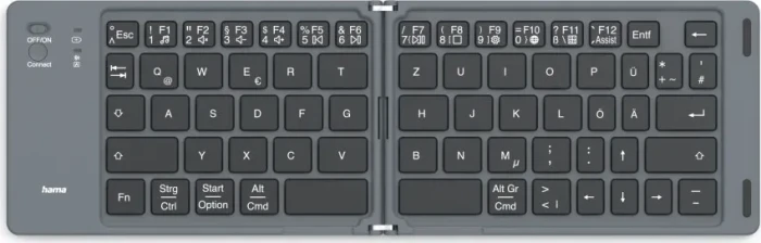 Hama Travel 450 Mini-Tastatur, schwarz, faltbar, Bluetooth, DE