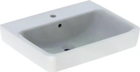 Geberit Renova Plan Aufsatzwaschtisch 60cm, Hahnloch mittig, mit Überlauf, weiß
