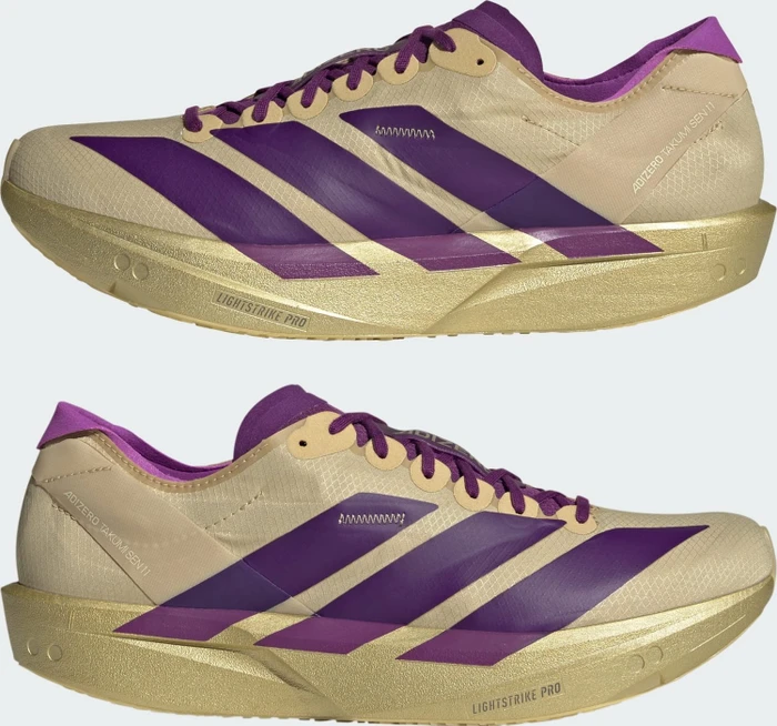 adidas Adizero Takumi Sen 11 sand/rich purple/gold metallic (Herren)