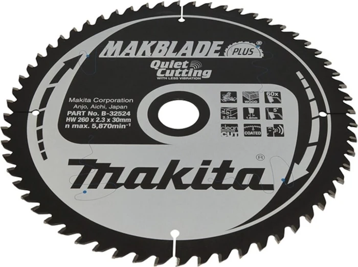 Makita Makblade Plus Kreissägeblatt 60Z, 260x2.3x30mm, 1 Stück