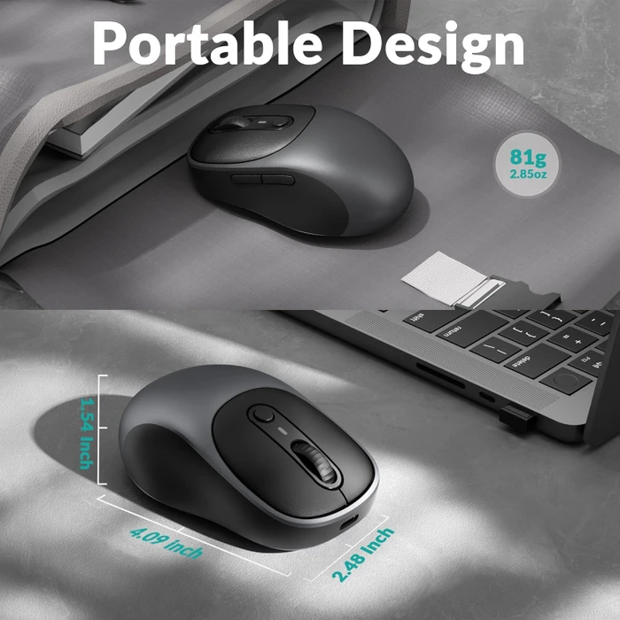 Keychron BM24 Wireless Mouse Metal Gray schwarz/grau, USB/Bluetooth