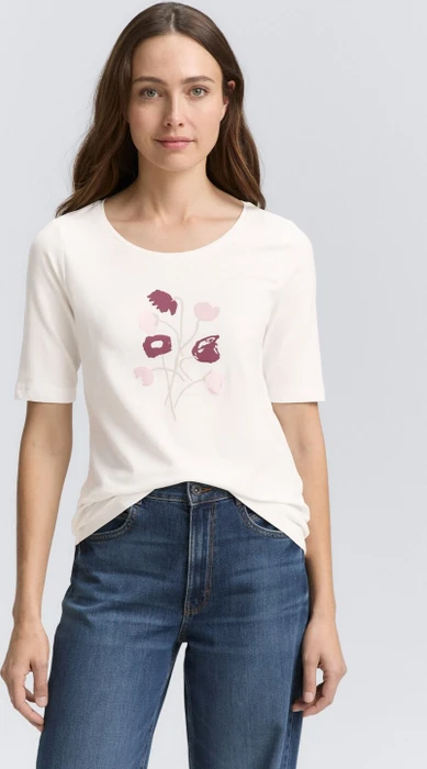 Tom Tailor Print T-Shirt kurzarm off white (Damen)