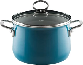 Riess Nouvelle Aquamarin Top 3000 Fleischtopf mit Glasdeckel 20cm 4l