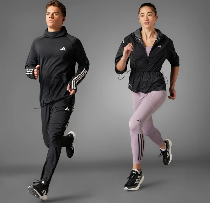 adidas Own The Run 3-Streifen Hoodie schwarz (Herren)