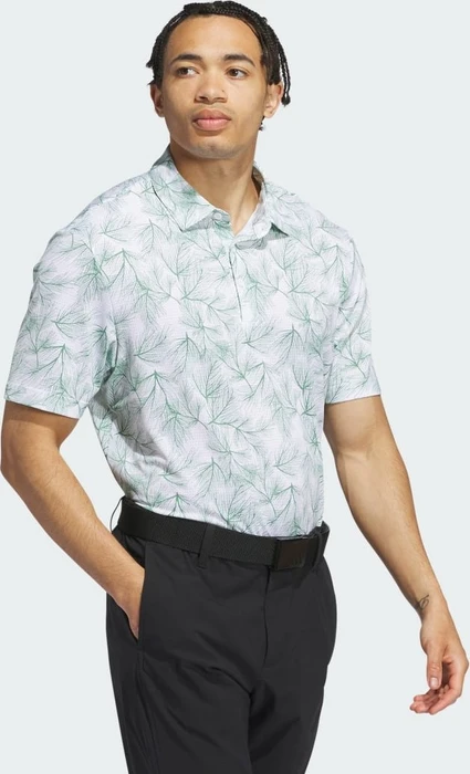 adidas Ultimate365 Mesh Print Poloshirt kurzarm white/preloved green (Herren)