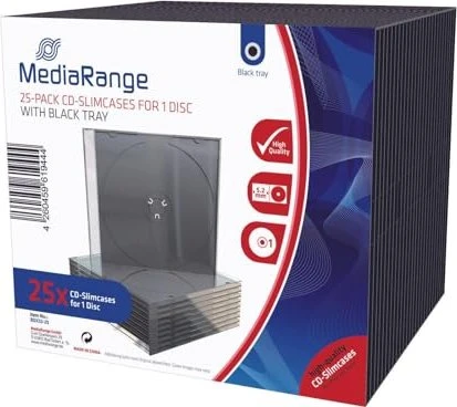 MediaRange CD-Hülle, slim, schwarz, 25 Stück