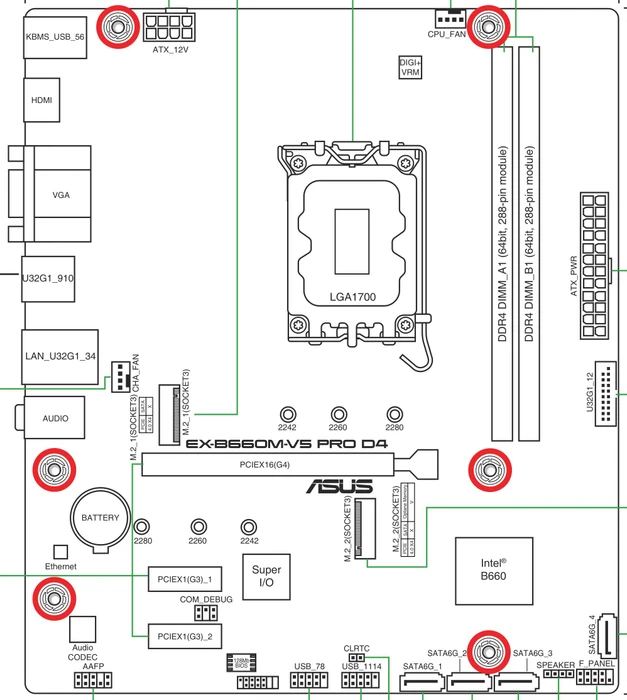 ASUS EX-B660M-V5 PRO D4 (Intel 1700)