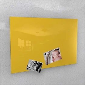 Colours Manufaktur Glas-Magnettafel, Glasboard, zinkgelb, 50x110cm
