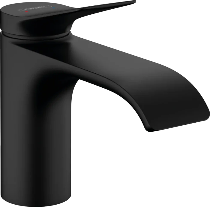 Hansgrohe Vivenis Einhebel-Waschtischmischer 80 mit Zugstangen-Ablaufgarnitur mattschwarz