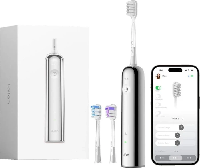 Laifen Wave edelstahl + 3 Aufsteckbürsten