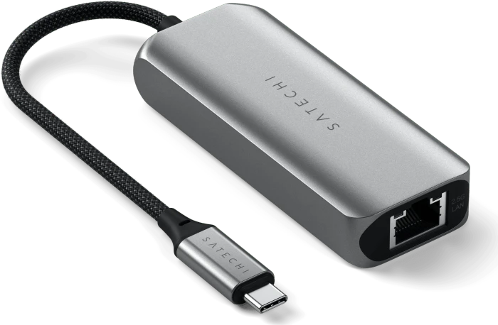 Satechi 4-In-1 USB-C Hub 2.5 Gigabit Ethernet, Space Gray, USB-C 3.1 [Stecker]