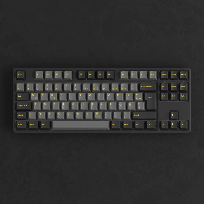 Akko 5087S V1, Black & Gold, schwarz/gelb, LEDs RGB, hot-swap, V3 Pro Cream Yellow, USB, DE