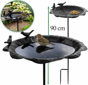Stephans Möbelbörse Vogeltränke mit Erdspieß 90cm, schwarz