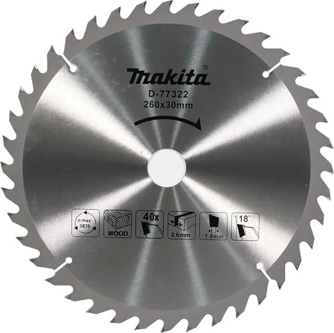 Makita D-77322 Kreissägeblatt 40Z, 260x2.6x30mm, 1 Stück