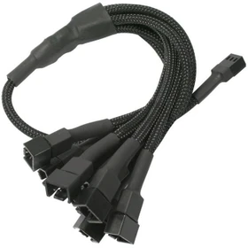 Nanoxia 3-Pin auf 9x 3-Pin Verteiler, sleeved, 60cm, schwarz
