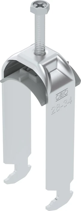 OBO Bettermann Bügelschelle 2056 H-Fuß, 2-fach, Kunststoffdruckwanne, Al