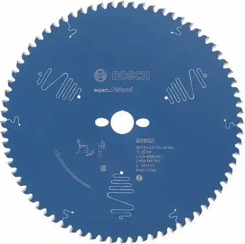 Bosch Professional Expert for Wood Kreissägeblatt 72Z, 315x1.8x30mm, 1 Stück