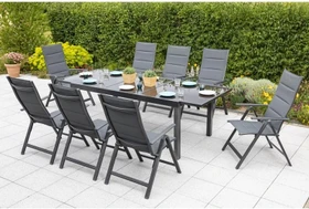 Merxx Taviano Gartenmöbel-Set grau, 9-tlg.